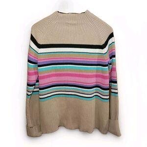 Vintage Studio Works 100% Cotton Made In UK Women's Mock Turtleneck Sweater Sz L